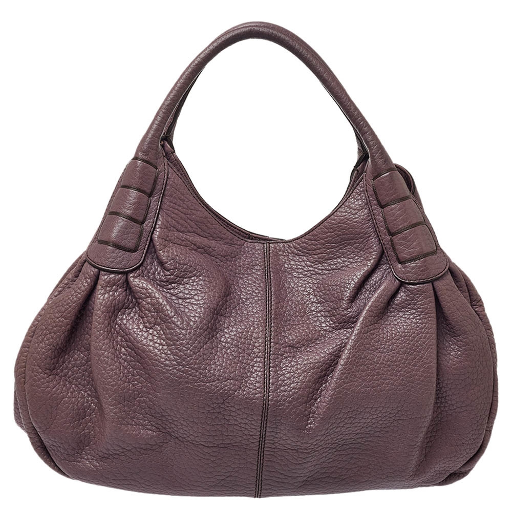 TOD'S Purple Leather Ivy Sacca Media Hobo - Picture 4 of 9